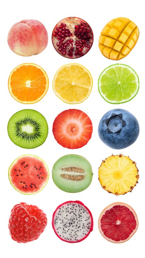 Pech, Granade, Mango, Orange, Lemon, Lime, Kiwi, Strawberry, Blueberry, Watermelon, Honeydew, Pineapple, Raspberry, Dragon fruit, Grapefruit Fruit Collage Art, Watermelon Pictures, Fruit Collage, Pineapple Drawing, Kiwi Strawberry, Circle Collage, Fruit Icons, Mango Fruit, Strawberry Blueberry