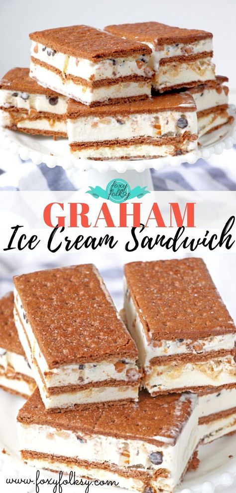 Ice Cream Sandwich Dessert Recipe, Graham Cracker Ice Cream Sandwich, Homemade Ice Cream Bars, Ice Cream Sandwich Dessert, Icecream Sandwich, Ice Cream Bar Recipe, Graham Cracker Dessert, Vanilla Ice Cream Sandwich, Homemade Ice Cream Sandwiches