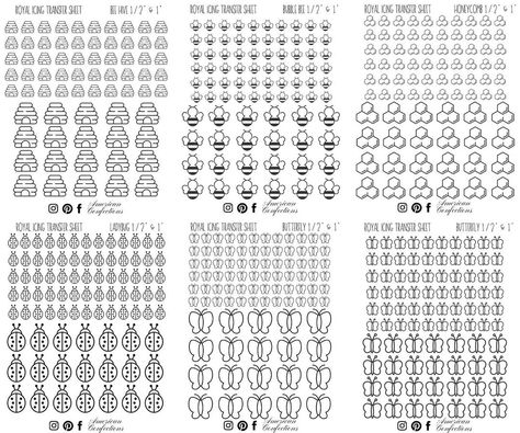 American Confections on Instagram: “🐞🦋🐝 Monday’s transfer sheets are available to download on our website! These will look perfect as accents to all of your spring cookies and…” Free Cookie Transfer Sheets, Ladybug Cookies, Royal Icing Transfer Sheets, Royal Icing Templates, Macaron Template, Icing Transfers, Butterfly Cookies, Royal Icing Transfers, Sugar Cookie Royal Icing