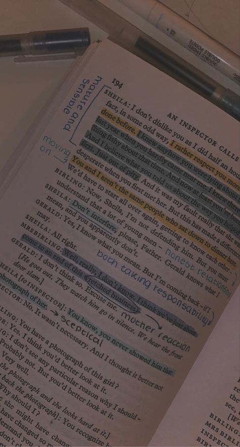 Inspector Calls Annotations Book, An Inspector Calls Annotations, Studying Hacks, An Inspector Calls Revision, English Gcse Revision, An Inspector Calls, English Gcse, Literature Notes, English Literature Notes