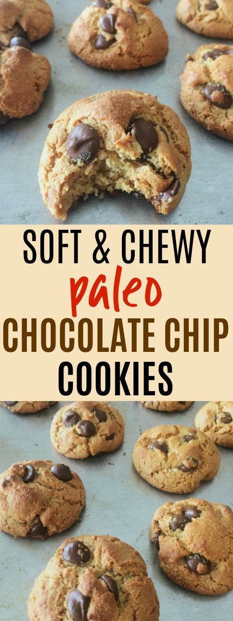 These paleo chocolate chip cookies are THE BEST! I love that they're gluten-free, grain-free, dairy-free, and refined sugar free. They're made with almond flour and sweetened with honey! Plus they're super easy to make and I already had all the ingredients on hand! They're soft and chewy and absolutely delicious! Definitely pinning! #paleo #grainfree #glutenfree #dairyfree Nutritional Healing, Paleo Chocolate Chip Cookies, Paleo Snack, Bolo Fit, Paleo Cookies, Paleo Sweets, Paleo Desserts, Paleo Chocolate, Brownies Recipe