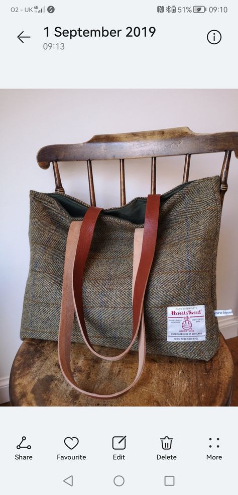 Harris Tweed Bag, Tweed Handbag, Dark Green Velvet, Tweed Bag, Harris Tweed, Green Velvet, Beautiful Bags, Handmade Bags, Fun Bags