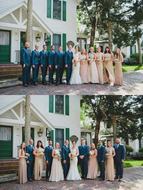 White Room Villa Blanca Wedding, St. Augustine FL, navy blue, blush pink, wedding party, gold and champagne bridesmaid dresses, Stephanie W. Photography, StephanieW.com, blog.stephanieW.com Navy Champagne Blush Wedding, Champagne Bridesmaid Dresses Blue Suits, Bridesmaid Dresses That Go With Navy Suits, Navy And Gold Wedding Party, Champagne Bridesmaid Dresses Navy Suits, Navy Blue Champagne Wedding, Blue And Champagne Wedding Colors, Champagne And Navy Blue Wedding, Champagne And Navy Wedding