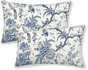 Chinoiserie Pillow Covers, Blue Floral Pillows, Chinoiserie Pillow, Blue Outdoor Pillows, Blue And White Pillows, Square Cushion Cover, Bank Bed, Bedroom Couch, Bird Pillow