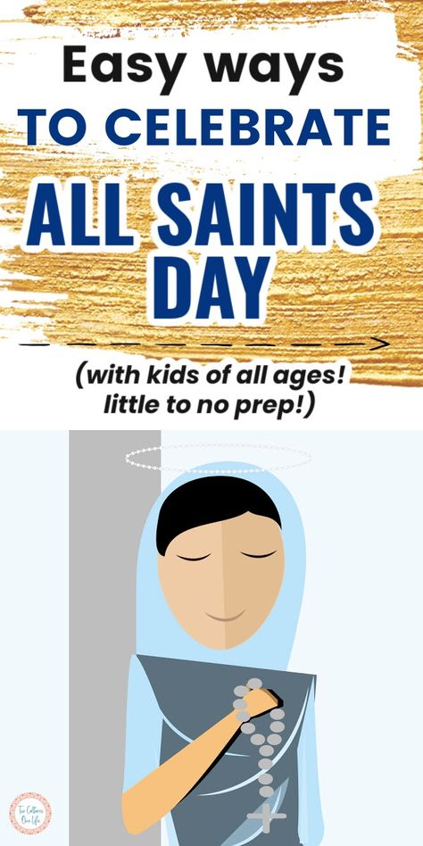 Simple ways to celebrate All Saints Day with your family - easy ideas for all ages - toddlers to teens. Most of the ideas require little prep. Free All Saints Day Printables, All Saints Day Activities For Kindergarten, How To Celebrate All Saints Day, All Saints Party Ideas, All Saints Day Crafts For Kids, All Saints Day Crafts, All Saints Day Games, All Saints Day Activities For Kids, All Saints Day Activities