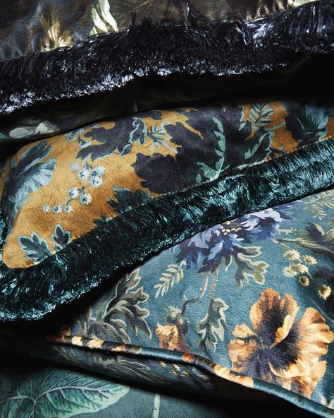 pile up the petals with the House's combination of O P I A midnight & O P I A bronze cushions.  #houseofhackney#madedinengland#opia#floral Blue Velvet Curtains, House Of Hackney, Curtain Fabrics, Fabric House, Curtains Blinds, Fabric Houses, Velvet Curtains, Curtain Fabric, Blue Hues