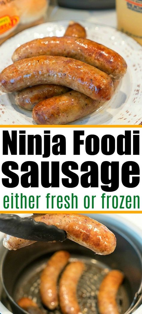 Ninja Foodi sausage is a great dinner! Using fresh or frozen brats or sausage links you can make them tender on the inside with that snap on the outside! #ninjafoodisausage #ninjafoodi #ninjafoodirecipes #pressurecooker #airfryer #sausage #ninjafoodibrats #bratwurst #brats Recipes With Brats, Airfryer Sausage, Ninja Foodi Grill, Keto Air Fryer Recipes, Best Pressure Cooker Recipes, Ninja Cooking System Recipes, Easy Pressure Cooker Recipes, Best Pressure Cooker, Healty Dinner