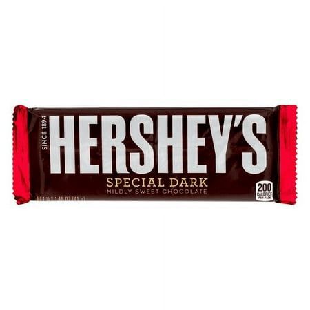 "HERSHEY'S" SPECIAL DARK CANDY BAR *Mildly sweet chocolate Size: 1.45. Candy Bar Bags, Chocolate Calories, Milk Way, Hershey Cookies, Hershey Bar, Candy Brands, Chocolate Wafers, Kit Kat, Sweet Chocolate