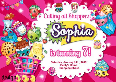 Shopkins Birthday Party Decoration, Shopkins Invitations, Shopkins Party Decorations, Shopkins Bday, Shopkins Birthday Party, Shopkins Party, Shopkins Birthday, Party Invitations Printable, Birthday Supplies