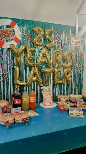 Turning 25 Birthday Ideas, Spongebob Party Ideas 25, 25th Birthday Ideas Spongebob, 25 Spongebob Birthday, 25th Birthday Spongebob, Spongebob Theme Party 25, 25th Birthday Ideas For Him, 25th Birthday Ideas For Her, Soiree Ideas