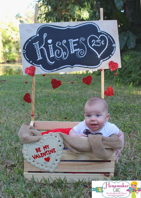 Baby Calendar Ideas Monthly Photos, Infant Valentine Pictures, Kissing Booth Photo Prop, Baby Boy Valentine Pictures, Valentines Baby Photoshoot, Valentines Baby Photos, Baby Valentines Day, Valentine Pictures, Valentine Inspiration