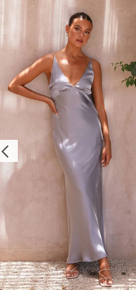 Satin Maxi Dresses, Formal Dress Australia, Periwinkle Bridesmaid Dress, Silver Bridesmaids Dresses, Lavender Dress Formal, Purple Maxi Dresses, Boat Outfits, Periwinkle Bridesmaid Dresses, Purple Blue Dress