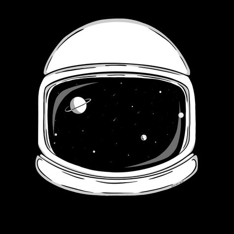 Astronaut helmet digital art tattoo idea planets and stars reflected Astronaut Helmet Aesthetic, Astronaut Helmet Reflection, Space Helmet Drawing, Astronaut Helmet Drawing, Astronaut Pfp, Astronaut Head, Space Festival, Space With Planets, Reflection Tattoo