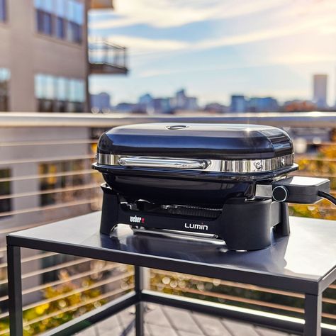 Weber Lumin Electric Grill Review | Epicurious Outdoor Electric Grill, Electric Barbecue Grill, Outdoor Grilling, Outdoor Gadgets, Weber Grill, Outdoor Grills, Cozy Outdoor, Keep Food Warm, Clean Grill