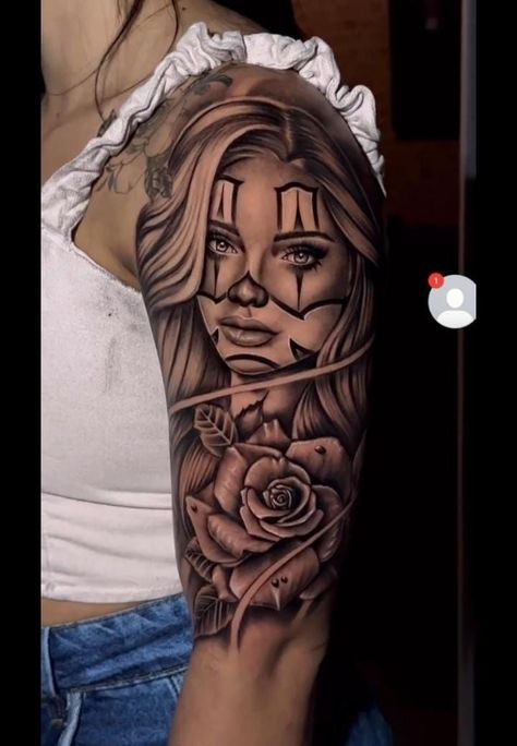 Chicana Tattoo Ideas, Upper Arm Tattoos For Women Sleeve, Leg Sleeve Tattoos, Leg Tattoo Ideas, Chicanas Tattoo, Arm Sleeve Tattoos For Women, Chicano Tattoos Sleeve, Catrina Tattoo, Tattoos Inspo