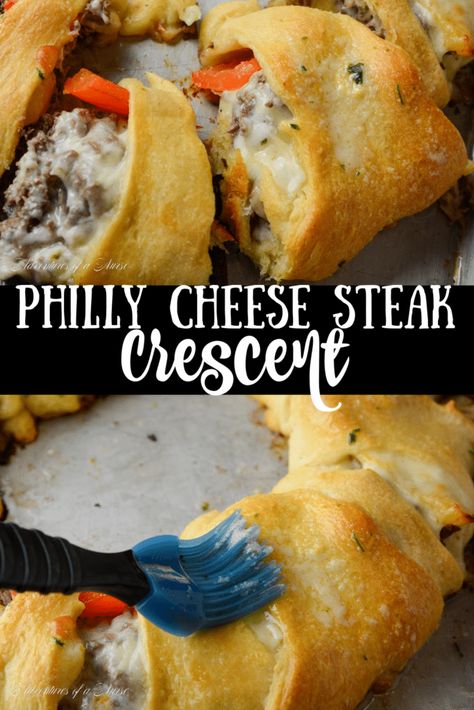 Crescent Roll Bundt Pan Recipes, Crescent Roll Ring, Roast Beef Lunch, Best Philly Cheesesteak, Easy Crescent Rolls, Stuffed Breads, Philly Cheese Steak Recipe, Awesome Appetizers, Cheesesteak Recipe