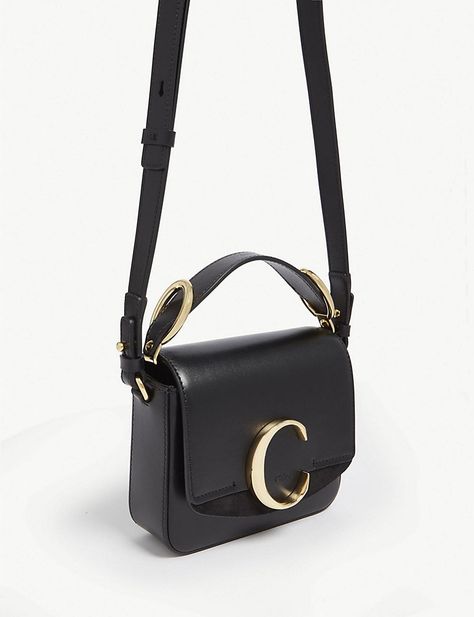 CHLOE - Mini Chloé C leather shoulder bag | Selfridges.com Bag Wishlist, Chloe Bags, Chloe Handbags, Popular Handbags, Hobo Purse, Design Dresses, Bag Collection, Oval Rings, Chloe Bag