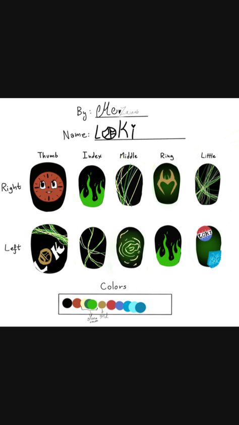 Loki nailart marvel Loki Nails Designs, Loki Nail Art, Marvel Nails Designs, Marvel Nail Art, Loki Nails, Avengers Nails, Marvel Nails, Loki Helmet, Nail Idea