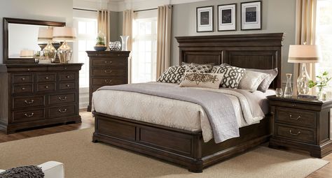 Country+Estate+Panel+Bedroom+Set Brown Furniture Bedroom, Nightstand Dresser, Bed Nightstand, King Bedroom Sets, Dresser Mirror, Bedroom Sets Queen, Bedroom Panel, Queen Bedroom, King Bedroom