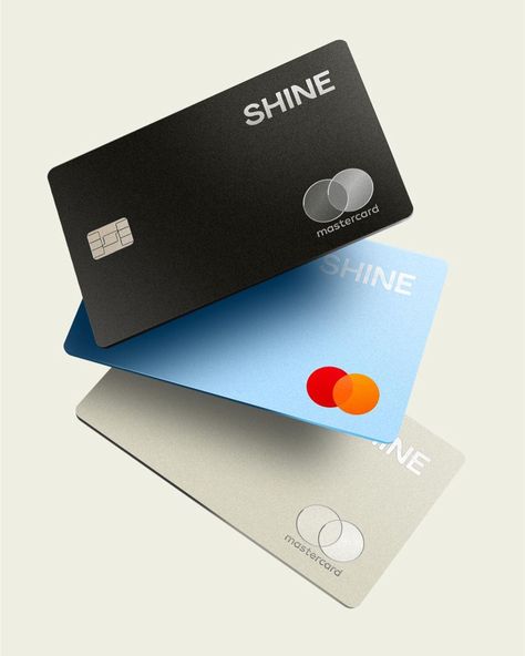 Branding, Logos & Design Inspo sur Instagram : @socialclubparis Shine A bright new brand for the most shiny bank! @socialclubparis rebrands Shine, an online account for businesses and… Bank Card Design, Bank Logo, Bank Branding, Card Ui, Credit Card Design, Banks Logo, Money Card, Bank Design, Branding Strategy