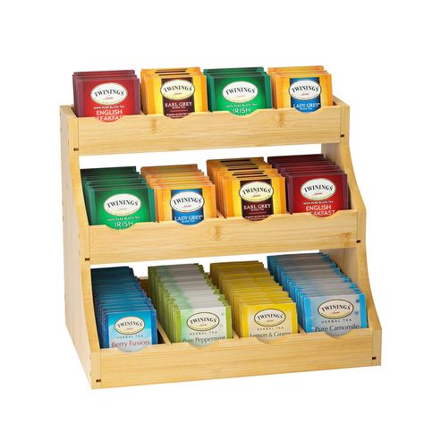 PRICES MAY VARY. SPACE SAVING: Organize your tea collection with this vertical storage solution. Keep your kitchen tidy and maximize space efficiency. The open design allows easy access and setup for a to-go station next to your cabinet. Stay organized and clutter-free with this stylish and practical tea shelf. LIGHTWEIGHT BAMBOO: Crafted from durable bamboo, this tea bag organizer features a smooth and robust material that is highly resistant to cracking. With a clean finish and rounded edges, Tea Shelf, Tea Organizer, Tea Cabinet, Tea Organization, Tea Station, Tea Bag Organizer, Tea Holder, Hotel Breakfast, Divider Design