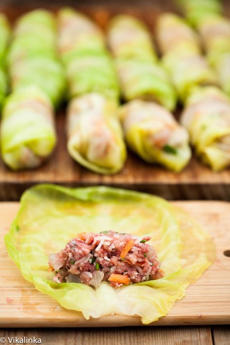 Cabbage Rolls Vinegar, Golubtsi Recipe, Parsley Carrots, Cabbage Head, Cabbage Roll, Cabbage Rolls Recipe, Stuffed Cabbage, Ukrainian Recipes, Creamy Tomato Sauce