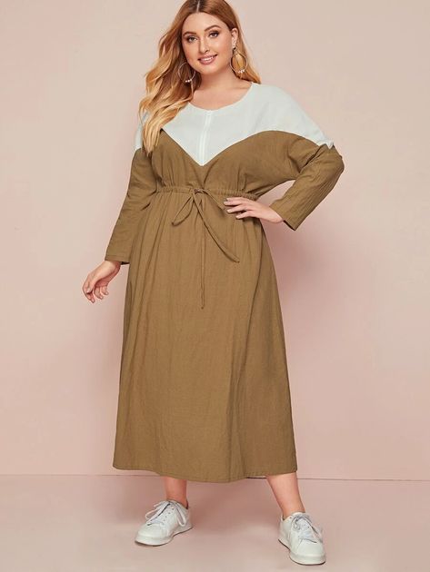 Flattering Plus Size Dresses, Night Wear Dress, Dresses For Apple Shape, Dress Gamis, Chubby Fashion, Spring Dresses Casual, Dresses Casual Winter, Maxi Dress Pattern, Muslim Outfits