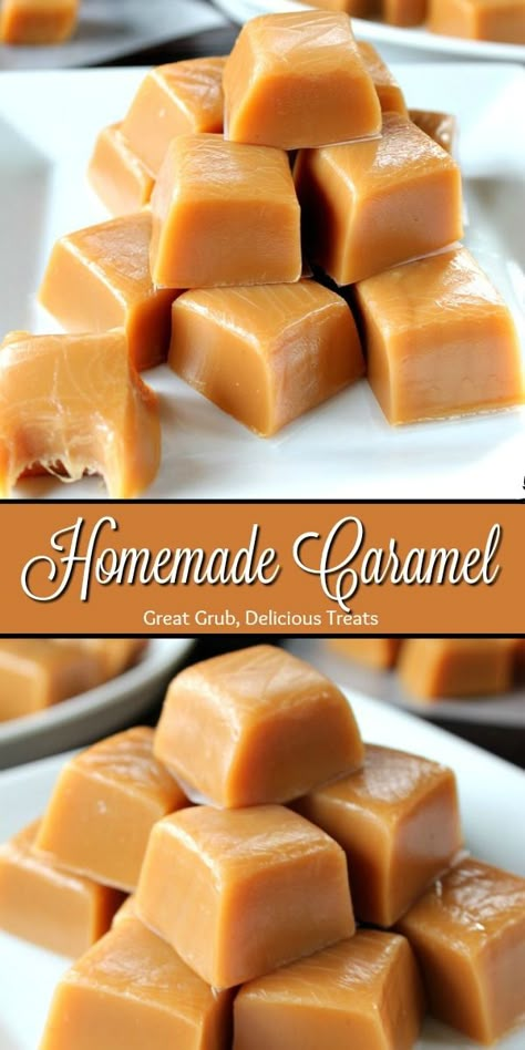 Homemade Caramels Recipe, Homemade Caramels Candy, Home Made Caramel Candy, Home Made Soft Carmels, Carmels Easy, Caramel Christmas Treats, Christmas Carmels, Easy Soft Caramel Recipe, Caramel Chews Recipe