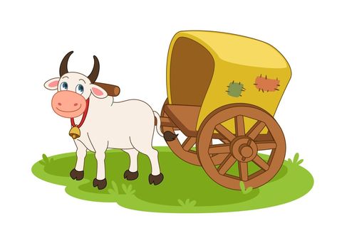 Drawing Pictures For Kids, Bullock Cart, Farm Cartoon, Colorful Borders Design, Bull Logo, Animal Icon, Skull Illustration, Creative Flyers, Animal Silhouette