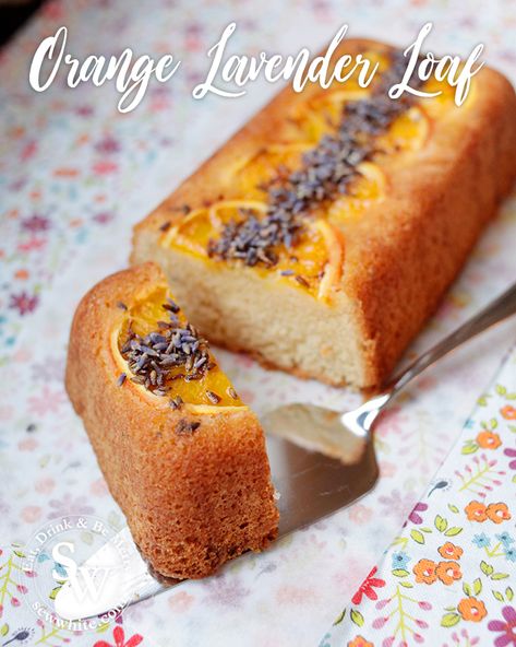 Orange Lavender Loaf Recipe - Summer fruit and floral orange cake Orange Lavender Cake, Lavender Loaf Cake, Lavender Loaf, No Bake Biscoff Cheesecake, No Bake Biscoff, Edible Lavender, Breakfast Buns, White Recipes, Biscoff Cheesecake