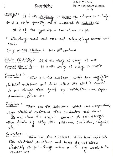 Electricity Notes Class 10, Electricity Class 10 Notes, Class 10 Science Notes, Neet Notes, Class 10 Science, Sample Question Paper, Notes Life, Physics Notes, Previous Year Question Paper