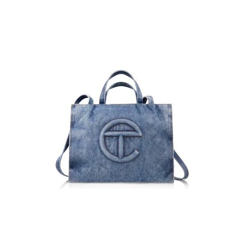 Denim Shoppers + Accessories – shop.telfar Ugg Bag, Telfar Bag, Denim Purse, Contrast Top, Denim Tote Bags, Denim Tote, Bags Aesthetic, Tote Bag Purse, Denim Bag