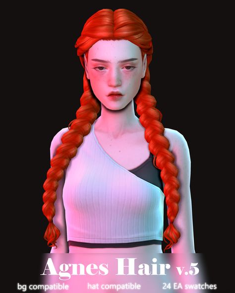 Flame Hair, Medieval Hairstyles, Sims Medieval, Sims 4 Game Mods, Sims 4 Cc Skin, Sims 4 Characters, Sims 4 Mm, Female Hair, Sims Four