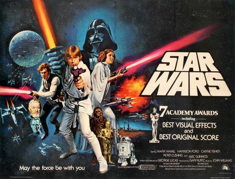 Star Wars British Quad Chantrell UK / 1977 / Cinema Posters / Tom William Chantrell / 76x101.5 Original vintage movie… / MAD on Collections - Browse and find over 10,000 categories of collectables from around the world - antiques, stamps, coins, memorabilia, art, bottles, jewellery, furniture, medals, toys and more at madoncollections.com. Free to view - Free to Register - Visit today. #Posters #Cinema #MADonCollections #MADonC Star Wars Family Tree, Alec Guinness, Woodland Bunny, Star Wars Character, Star Wars Episode Iv, Star Wars 1977, Iconic Artwork, Star Wars Film, Movie Posters Design