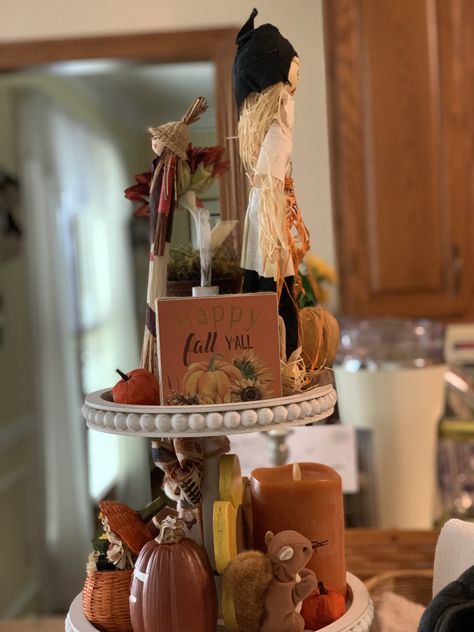 Happy Fall Y'all, Happy Fall, Tiered Tray Decor, Tiered Tray, Tray Decor, Tray