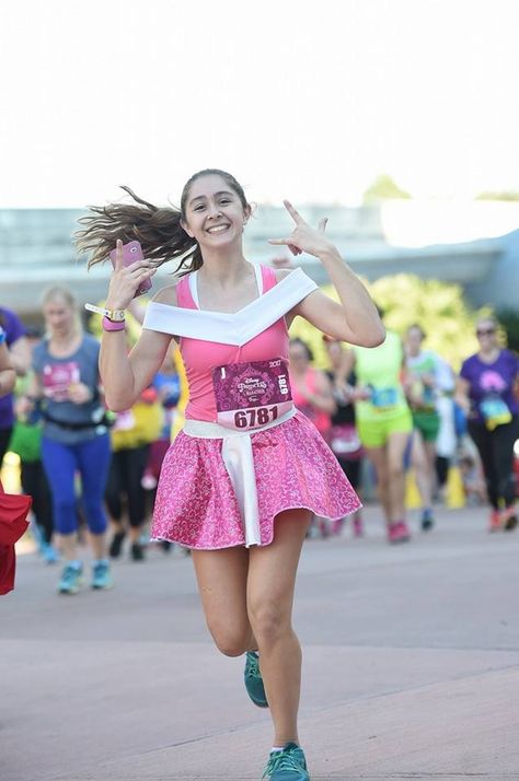 Aurora Running Costume, Disney Marathon Outfit, Rundisney Outfits, Run Disney Outfits, Disney Marathon Costumes, Marathon Outfit, Disney Running Outfits, Rundisney Costumes, Princess Running Costume