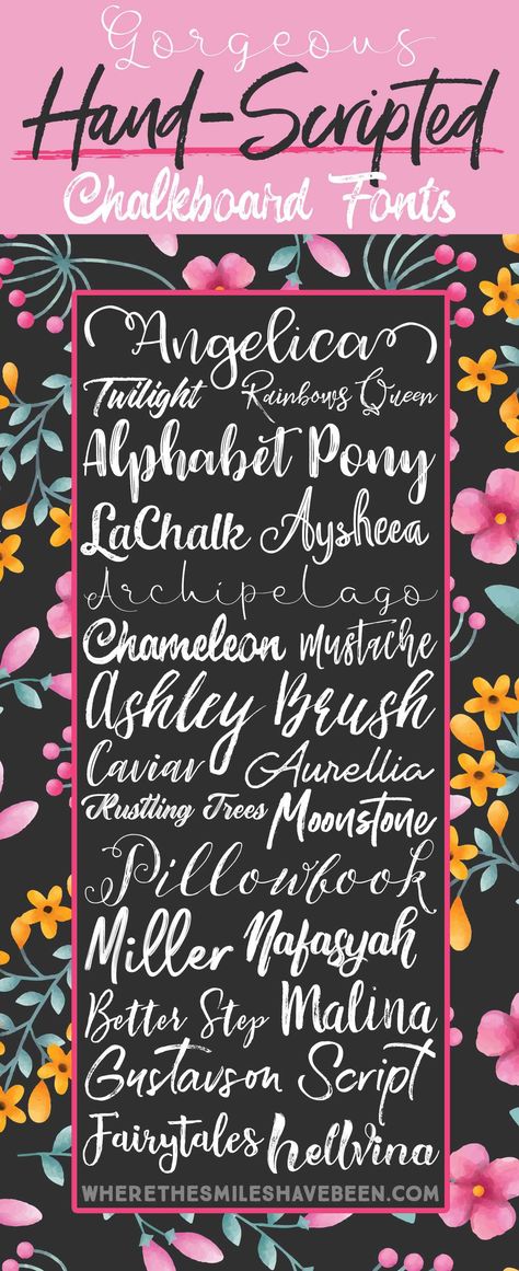 Here's a collection of some GORGEOUS hand-scripted chalkboard fonts! | Where The Smiles Have Been Chalkboard Fonts Alphabet, Fonts Chalkboard, Free Chalkboard Fonts, Chalk Fonts, Chalk Writing, Chalkboard Fonts, Chalkboard Lettering, Chalkboard Poster, Chalk Lettering