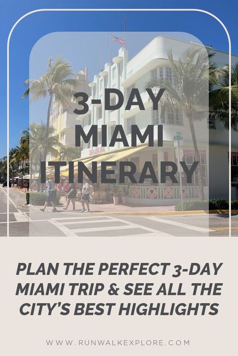 The Perfect 3-Day Miami Itinerary 2023 Miami 3 Day Itinerary, Miami Itinerary, Havana Beach, Itinerary Planning, Downtown Miami, Wellness Travel, Coconut Grove, Art Deco Buildings, Outdoor Sculpture