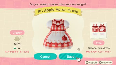 Dress Creator, Acnh Codes, Pocket Camp, Animal Crossing Pocket Camp, Apron Dress, New Leaf, Animal Crossing, Apron, Balloons