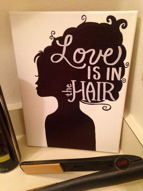 Love is in the Hair canvas. Perfect gift for the hairdresser that's always made you feel amazing ❤️ Hair Canvas, Chalk Sign, Hair Chalk, Hair Shop, Love Your Hair, Canvas Painting Diy, Diy Canvas Art Painting, Chalkboard Signs, Chalk Art