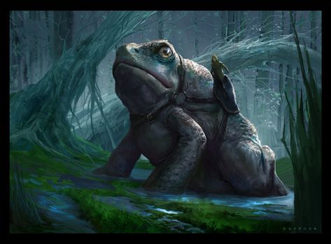 The Frog by bloodyman88 Giant Toad, Mountain Monsters, Cool Monsters, Dnd Monsters, Frog Art, Forest Creatures, Cool Sketches, Fantasy Inspiration, The Frog