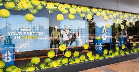 Wimbledon Illustration, Tennis Ideas, Store Branding, Tennis Store, Merchandising Displays, Australian Open, Tennis Balls, Sports Bar, Flagship Store