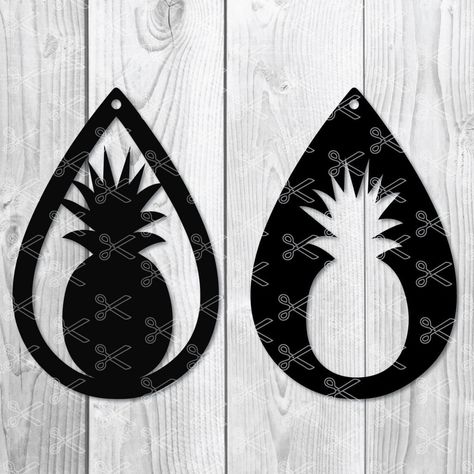 Pineapple Svg, Cricut Earrings, Cricut Templates, Afrocentric Earrings, Earring Svg, Black And White Earrings, Pineapple Earrings, Leather Earring, Leather Ideas