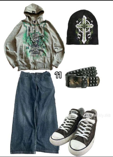 Y2k Outfits Men, Affliction Clothing, Geeky Clothes, 2000s Fashion Trends, Fasion Outfits, Concept Clothing, Thrifted Outfits, Vibe Clothes, Love Clothing