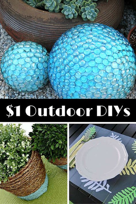 Outdoor Crafts, 1 Dollar, Diy Outdoor Decor, Outdoor Diy Projects, Outdoor Diy, Diy Garden Projects, Whimsical Garden, Ideas Garden, Art Garden