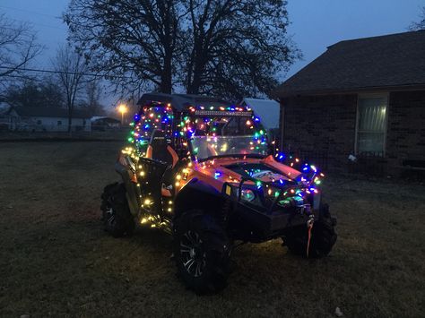 Christmas RZR!!! Christmas Parade Ideas, Parade Ideas, Halloween Parade, Christmas Parade, Looking For People, Christmas Photo Cards, Jingle Bells, Jeep Wrangler, Float