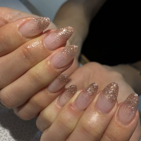 Ombre Glitter French Nails, Glimmer Nails, Nail Polish Colors Winter, Glitter French Nails, Nails Classic, Engagement Nails, Cute Nail Colors, Fancy Nail Art, Acrylic Ideas