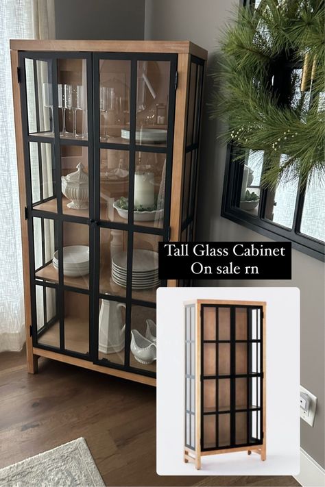 Bountiful Wood and Glass Tall … curated on LTK Glass Front Cabinets, Glass Cabinet, Reno, Home Furnishings, New Homes, Wood, Glass