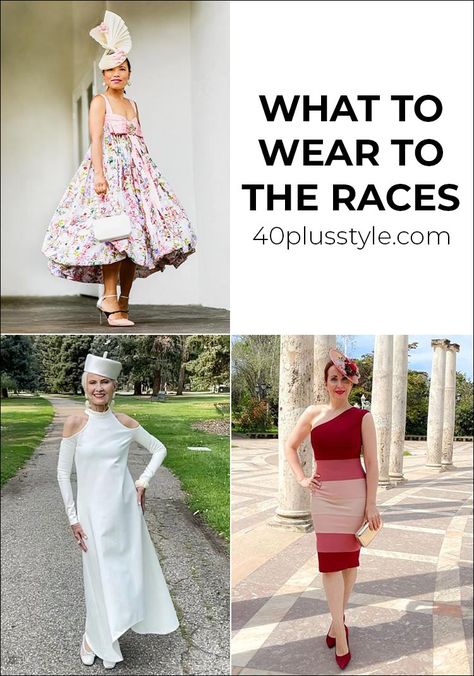 what to wear to the races - the best race day outfits for women over 40 Horse Race Outfit, Spring Racing Fashion, Kentucky Derby Fashion, Race Day Fashion, Race Outfit, Derby Fashion, Dresses For The Races, Race Day Outfits, Derby Outfits