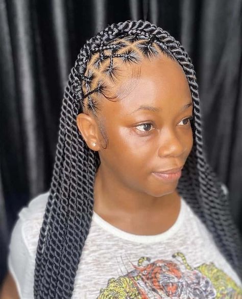 40 Criss Cross Braids Hairstyles You Need to Try Criss Cross Twist, Protective Styles For Natural Hair Short, Cross Braids, Bread Style, Rope Twist Braids, African Braids Hairstyles Pictures, Twist Hairstyle, Hairstyles Pictures, Feed In Braids Hairstyles